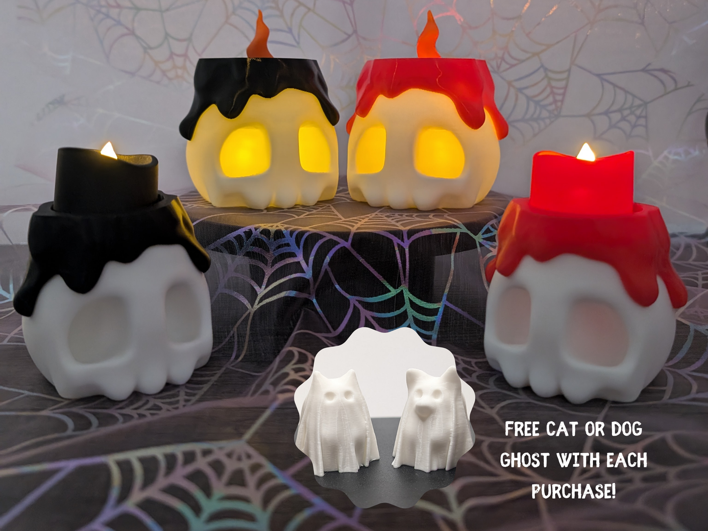 Skull Candle Electric Tealight Holder